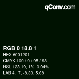 Color code: RGB 0 18.8 1 | qconv.com