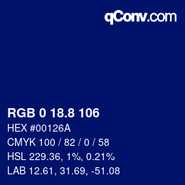 Farbcode: RGB 0 18.8 106 | qconv.com