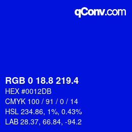 カラーコード: RGB 0 18.8 219.4 | qconv.com