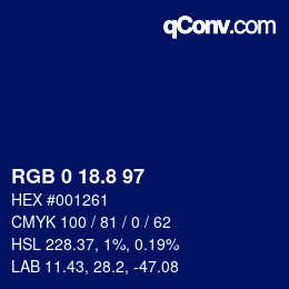 Color code: RGB 0 18.8 97 | qconv.com