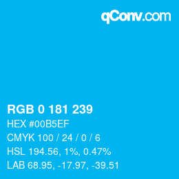 Color code: RGB 0 181 239 | qconv.com
