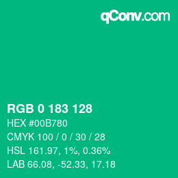 Color code: RGB 0 183 128 | qconv.com