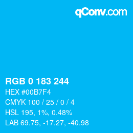 Color code: RGB 0 183 244 | qconv.com