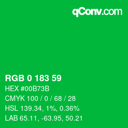 Color code: RGB 0 183 59 | qconv.com