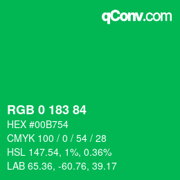 Farbcode: RGB 0 183 84 | qconv.com