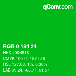 Color code: RGB 0 184 24 | qconv.com