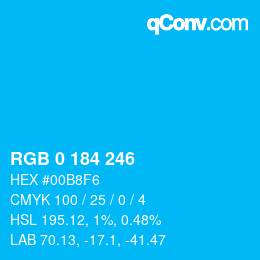 Color code: RGB 0 184 246 | qconv.com