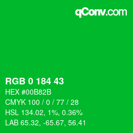 Color code: RGB 0 184 43 | qconv.com