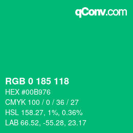 Color code: RGB 0 185 118 | qconv.com