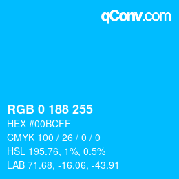 Color code: RGB 0 188 255 | qconv.com