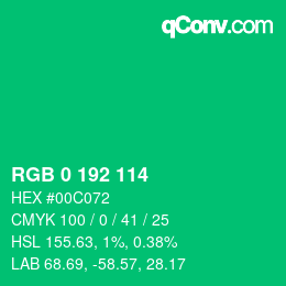 Color code: RGB 0 192 114 | qconv.com