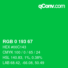 Color code: RGB 0 193 67 | qconv.com