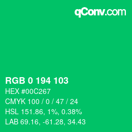 Color code: RGB 0 194 103 | qconv.com