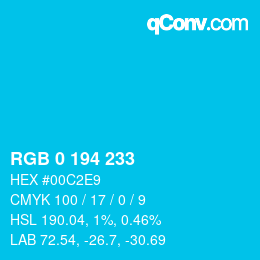 Color code: RGB 0 194 233 | qconv.com
