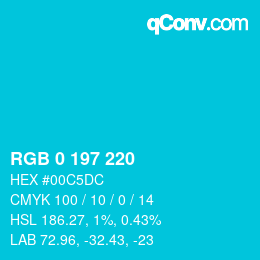 颜色代码: RGB 0 197 220 | qconv.com