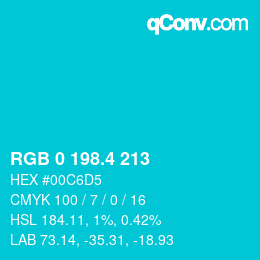 カラーコード: RGB 0 198.4 213 | qconv.com