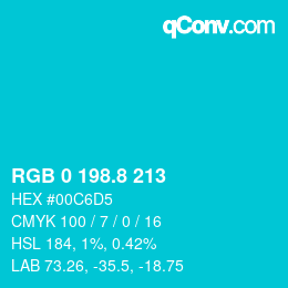 カラーコード: RGB 0 198.8 213 | qconv.com