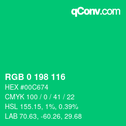 Color code: RGB 0 198 116 | qconv.com