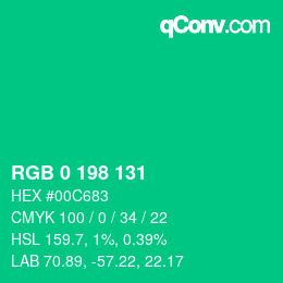 Color code: RGB 0 198 131 | qconv.com