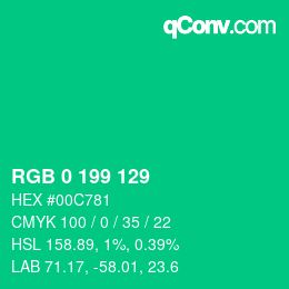 Color code: RGB 0 199 129 | qconv.com