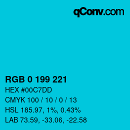 Color code: RGB 0 199 221 | qconv.com