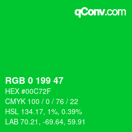 Color code: RGB 0 199 47 | qconv.com