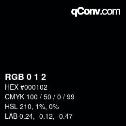 颜色代码: RGB 0 1 2 | qconv.com