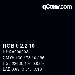 Color code: RGB 0 2.2 10 | qconv.com