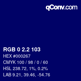 Color code: RGB 0 2.2 103 | qconv.com