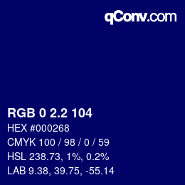 Color code: RGB 0 2.2 104 | qconv.com