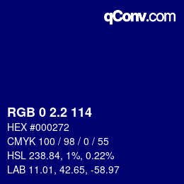 Color code: RGB 0 2.2 114 | qconv.com