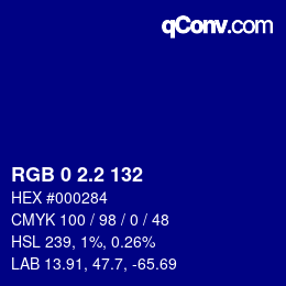Color code: RGB 0 2.2 132 | qconv.com