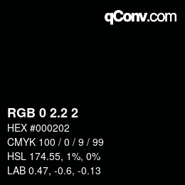 Color code: RGB 0 2.2 2 | qconv.com