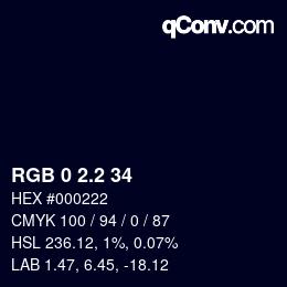 カラーコード: RGB 0 2.2 34 | qconv.com