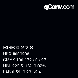 Color code: RGB 0 2.2 8 | qconv.com