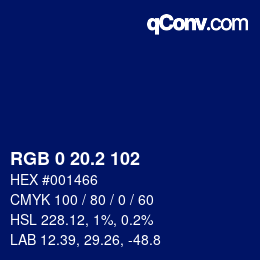 Color code: RGB 0 20.2 102 | qconv.com