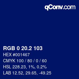Color code: RGB 0 20.2 103 | qconv.com