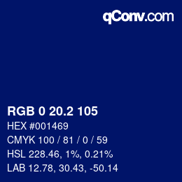 Color code: RGB 0 20.2 105 | qconv.com