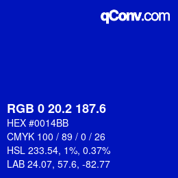 カラーコード: RGB 0 20.2 187.6 | qconv.com