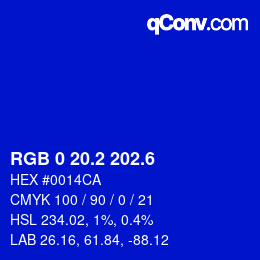 カラーコード: RGB 0 20.2 202.6 | qconv.com