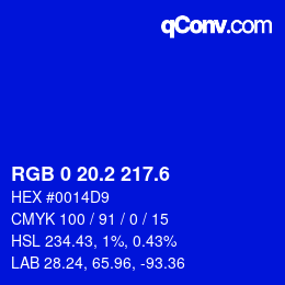 カラーコード: RGB 0 20.2 217.6 | qconv.com