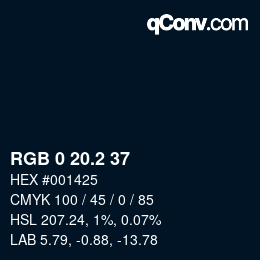 Color code: RGB 0 20.2 37 | qconv.com
