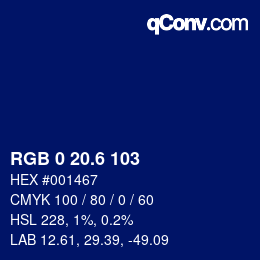 カラーコード: RGB 0 20.6 103 | qconv.com