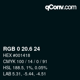 カラーコード: RGB 0 20.6 24 | qconv.com