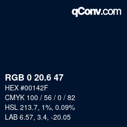 カラーコード: RGB 0 20.6 47 | qconv.com