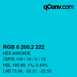カラーコード: RGB 0 200.2 222 | qconv.com