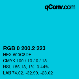 カラーコード: RGB 0 200.2 223 | qconv.com