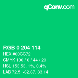 颜色代码: RGB 0 204 114 | qconv.com