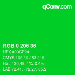 Color code: RGB 0 206 36 | qconv.com