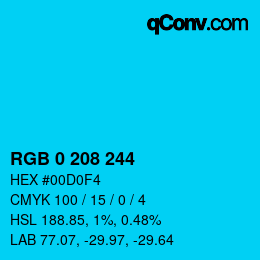 Color code: RGB 0 208 244 | qconv.com